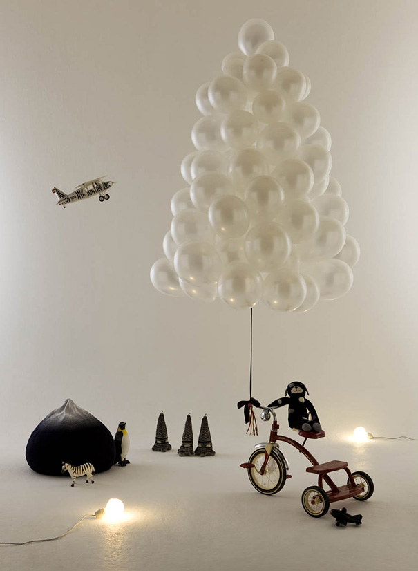 Bradut din baloane - Alternative creative pentru pomul de Craciun
