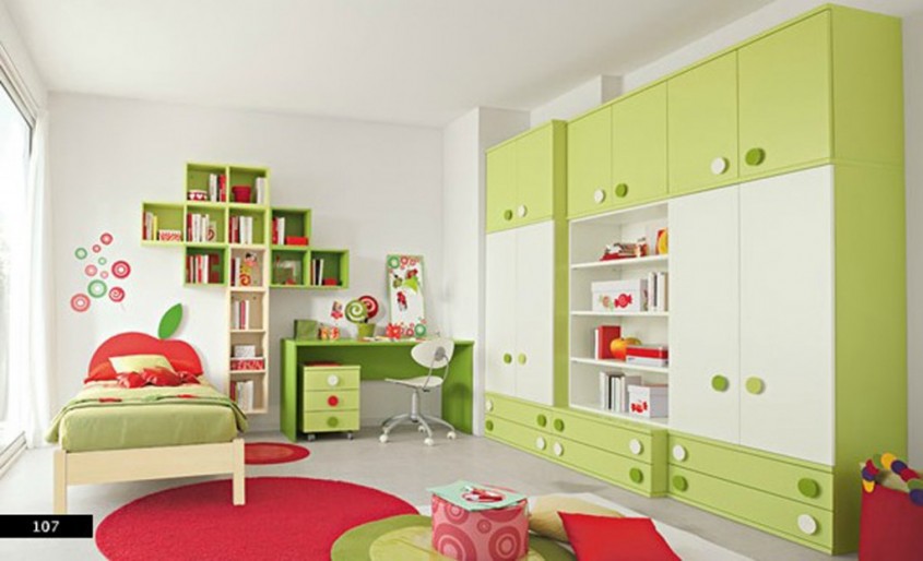 Foto via www.4lifehome.com - Interioare cu un design bazat pe combinatia rosu cu verde