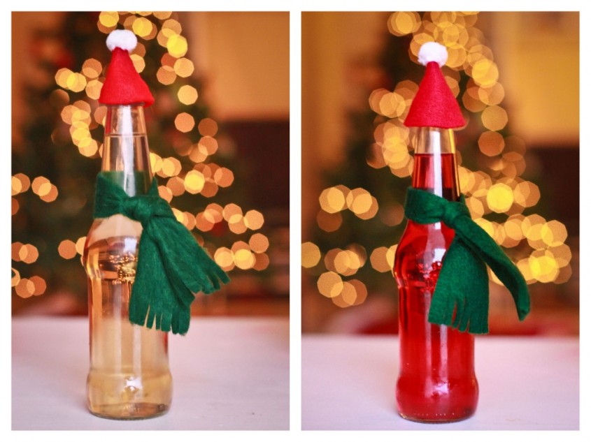 Si micile decoratiuni pentru sticle si masa festiva pot fi adaptate sezonului (foto via kojo-designs com)