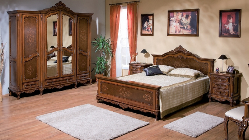Mobila lemn masiv pentru dormitor Cleopatra - Mobila Casa Mobila Simex