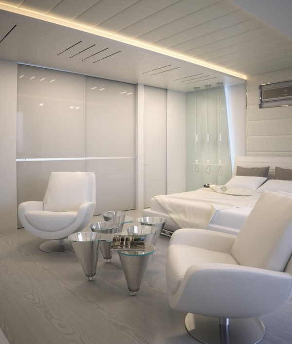 Alexander-Lysak-Visualization-Bedroom-white-sitting-area-with-metallic-accents-600x707 - Alexander Lysak a creat in acest apartament un spatiu contemporan, cald si luxos