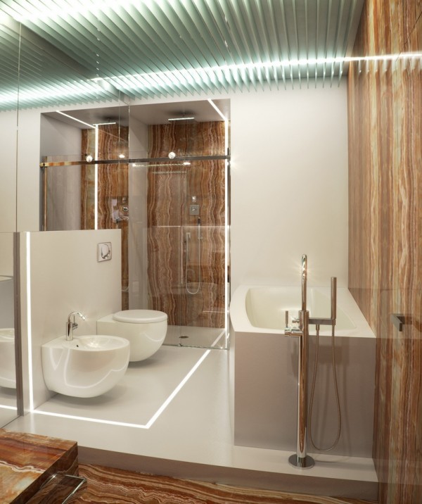 Alexander-Lysak-Visualization-sedimentary-layered-marble-bathroom-with-bide-600x716 - Alexander Lysak a creat in acest apartament un spatiu contemporan, cald si luxos