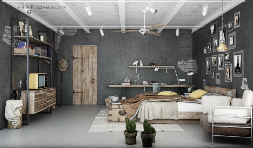 Foto via home-designing.com - Paturi intr-un ambient industrial stilat si atent conceput