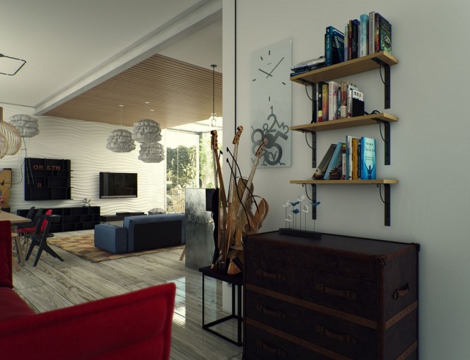 7-Eclectic-lounge-diner-665x510 - Living cu gradina, designer Iskander Khodzhaev