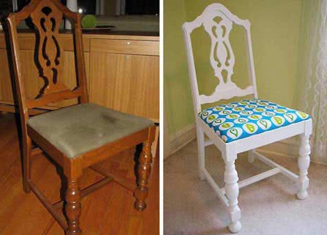 Cu tapiterie noua si revopsire un scaun redevine o piesa de mobilier actuala - Patru idei