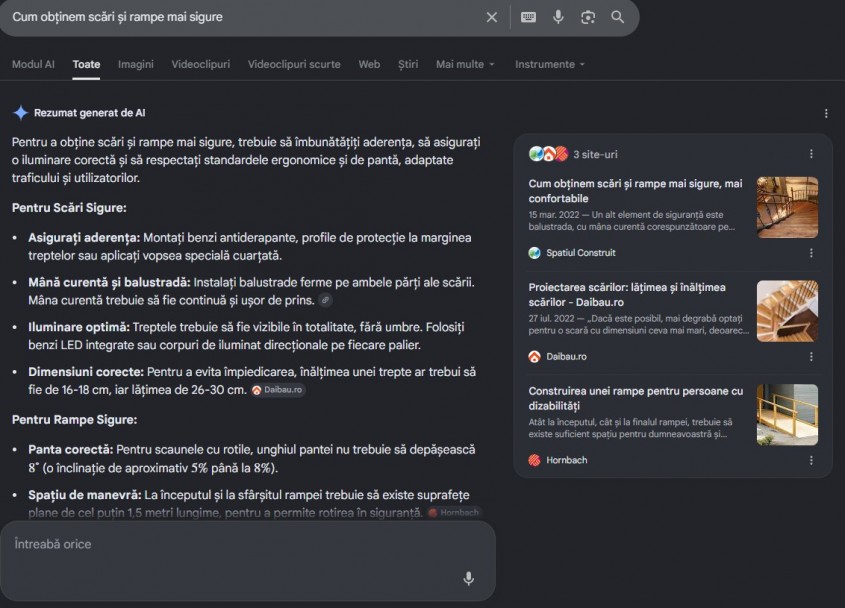 Cum utilizează Google AI Overview conținutul publicat în mediul editorial de construcții