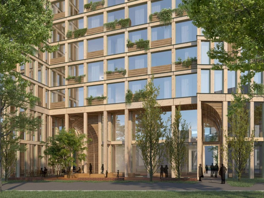 Cum va arăta cea mai înaltă clădire preponderent din lemn din Germania