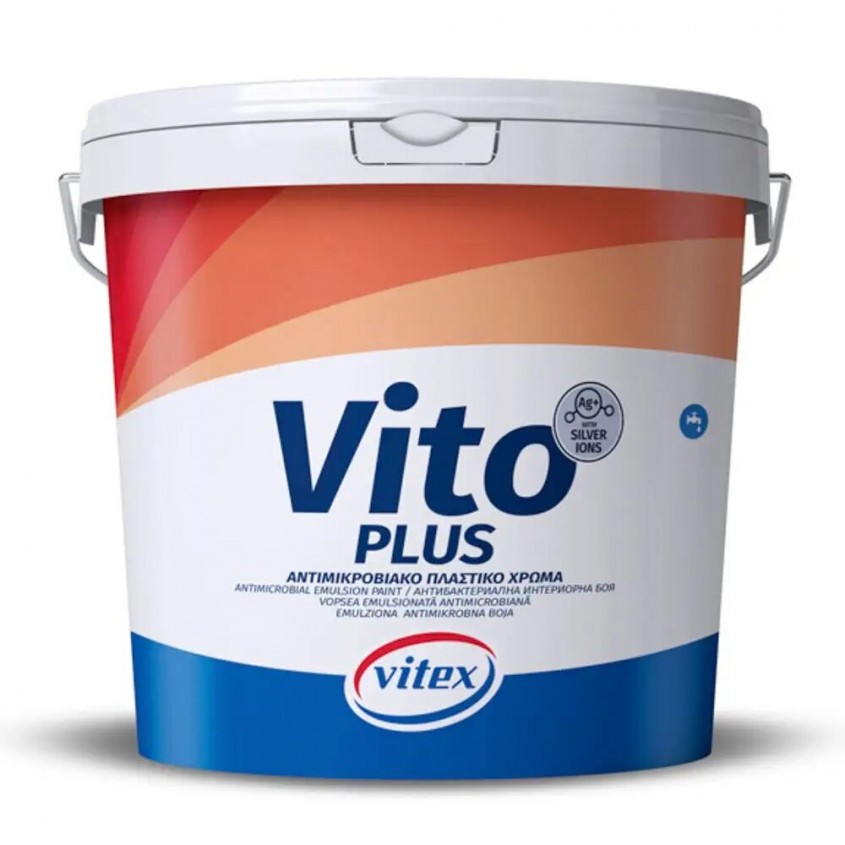 Vopsea super-lavabilă premium antimicrobiana, cu ioni Ag, VITEX VITO PLUS, alba, 15 L.jpg