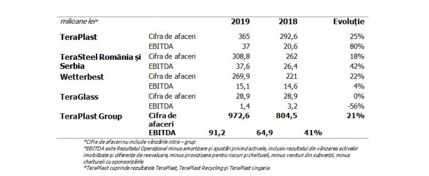 Grupul TeraPlast, creșteri puternice în 2019