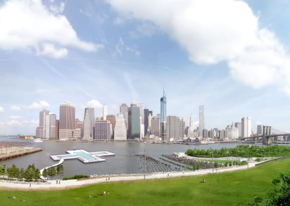 O pisicină spectaculoasă ce pluteşte pe apele poluate ale East River din New York