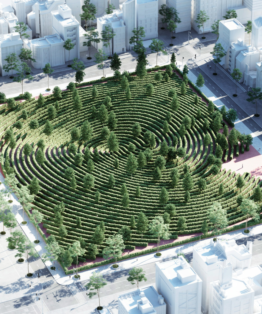 Un parc ca un labirint pentru plimbări în vreme de pandemie