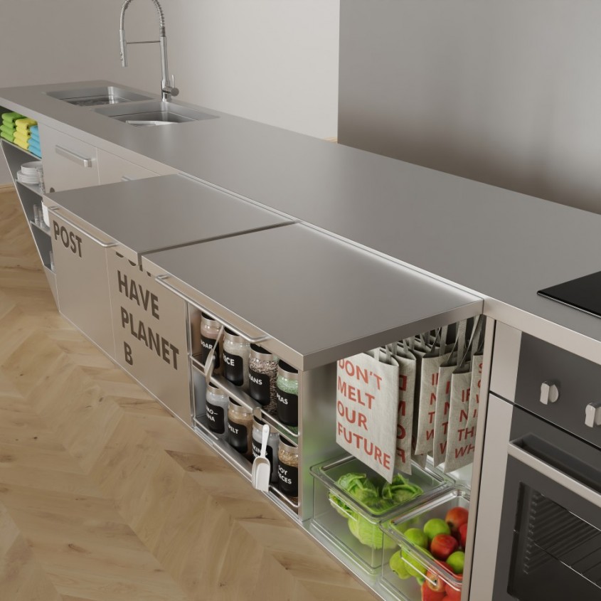 O arhitectă din Viena a creat bucătăria “zero waste”, care te scapă de grija gunoiului