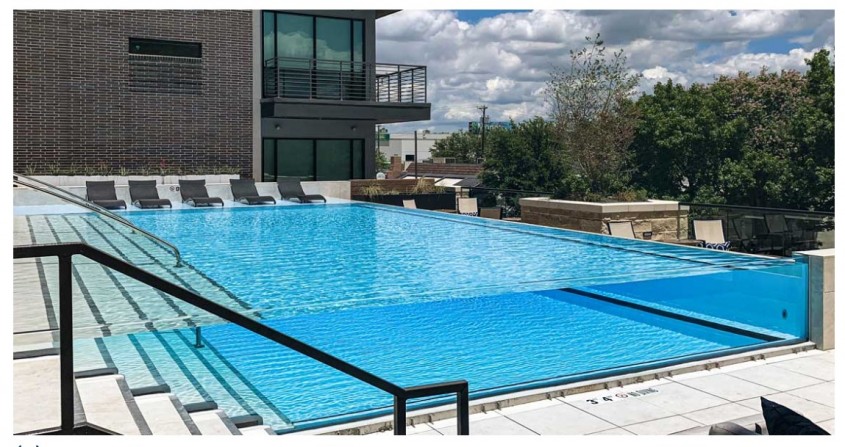 O piscină transparentă pentru complexul The Hudson, Dallas