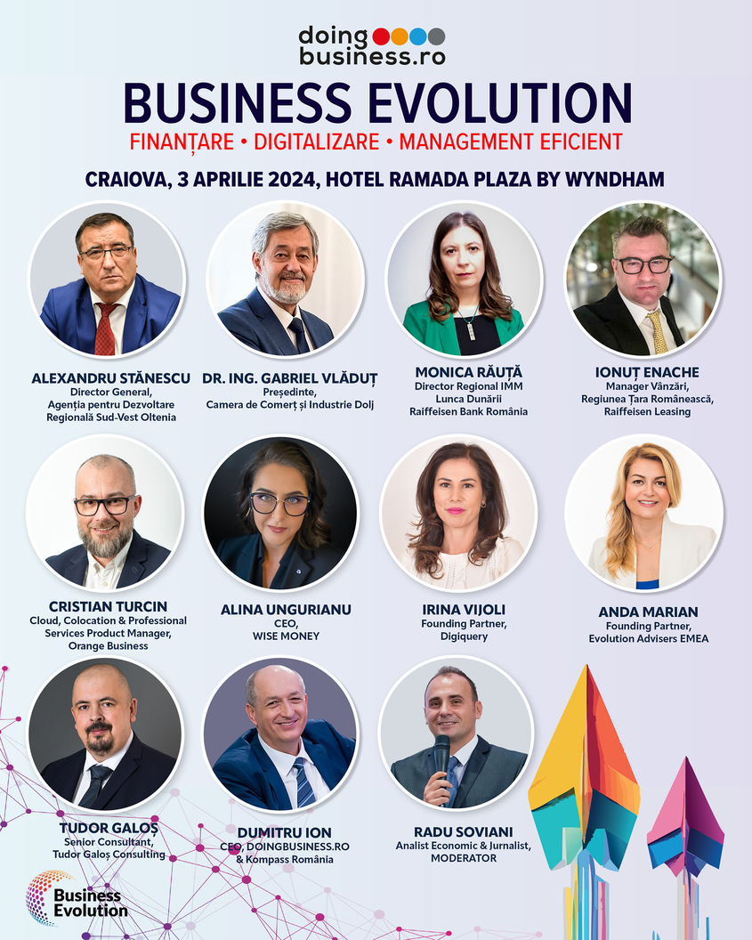 Business Evolution: ”Finanțare. Digitalizare. Management eficient”. Craiova, 3 aprilie