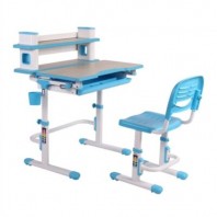 Set birou și scaun copii ergonomic reglabil în înălțime ErgoK ARIN Albastru
