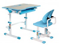 Set birou si scaun copii ergonomic reglabil în înălțime ErgoK IVY Albastru