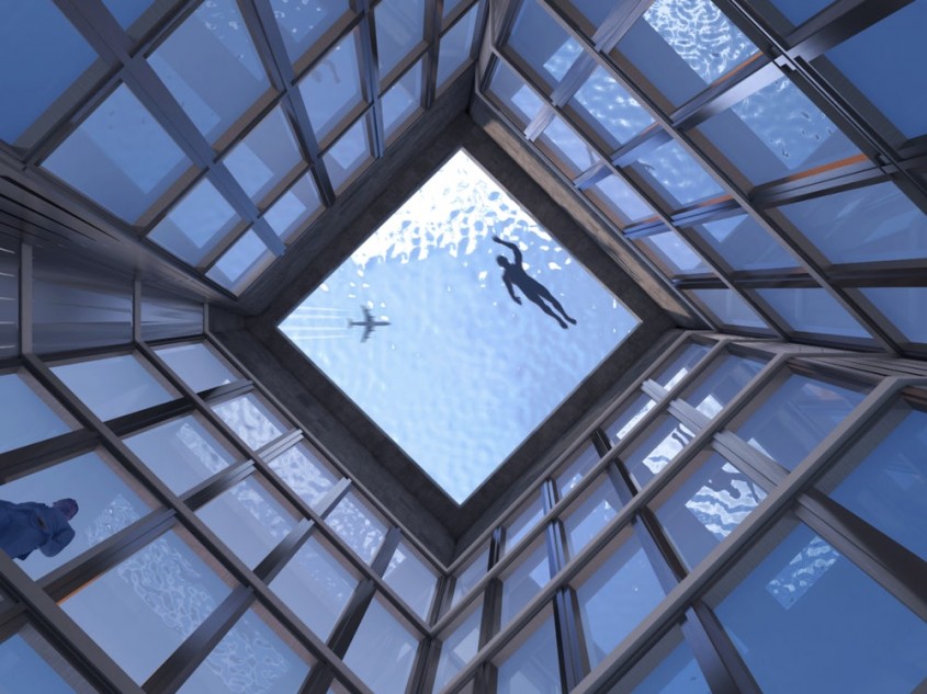 Prima piscină "infinity" cu priveliște de 360 de grade, o minune tehnologică în vârful unui zgârie-nori