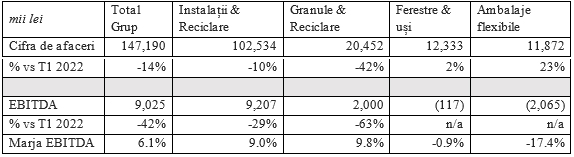 TeraPlast: Cifră de afaceri în scădere în primul trimestru din 2023