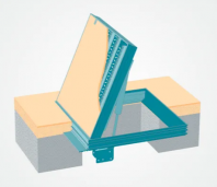 Capac placabil din aluminiu Seria HSE 75 - Capac acces placabil din aluminiu cu sistem de