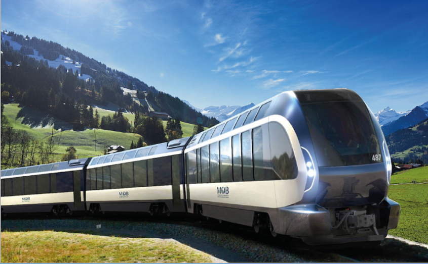 Imaginează-ți cum se văd Alpii din acest tren elvețian proiectat de italienii de la Pininfarina
