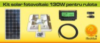 Kit solar fotovoltaic 130W pentru rulota - KIT130W12VRUL
