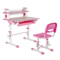 Set birou și scaun copii ergonomic reglabil în înălțime ErgoK ARIN Roz