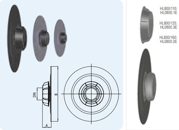 HL800 Piesa de trecere cu manseta din bitum