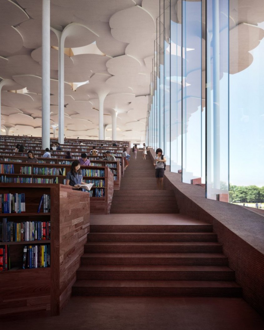 O bibliotecă publică imaginată ca o pădure a cunoaşterii
