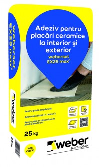 Adeziv pentru placari ceramice la interior si exterior - weberset EX25 max2