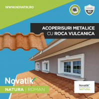 Țigle metalice cu acoperire de rocă vulcanică Novatik NATURA | ROMAN 