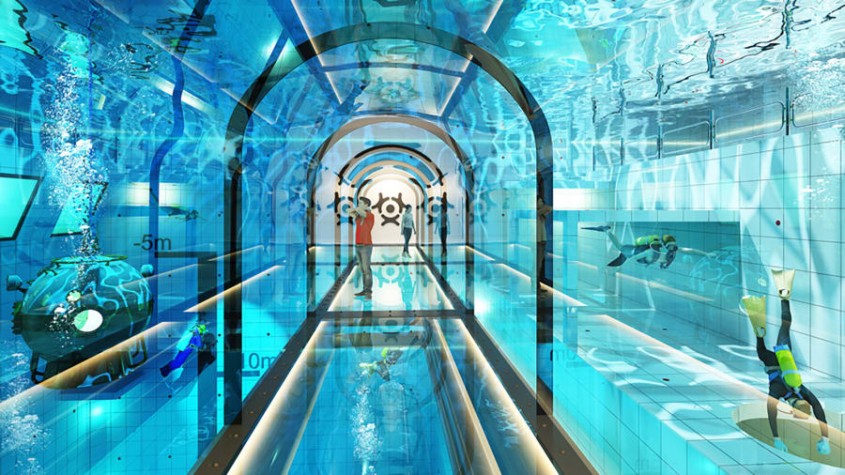 Cea mai adâncă piscină din lume, construită într-o țară europeană, are tunel subacvatic