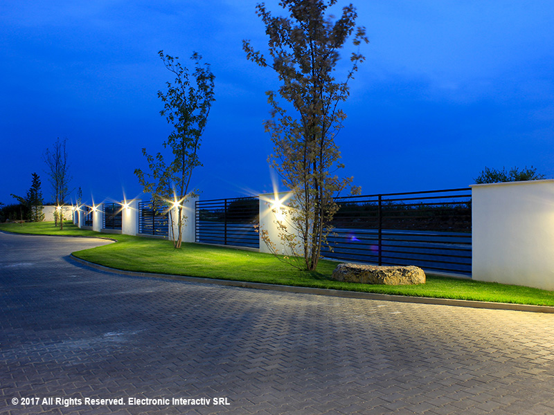 Iluminat exterior cu led parcare cu spatiu verde