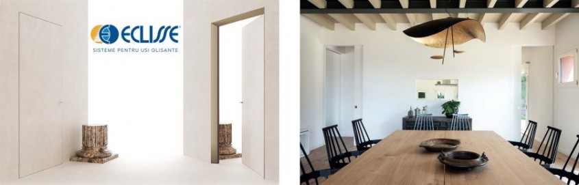 Uși care oferă continuitate pereților și optimizează spațiul - ECLISSE Syntesis® Collection
