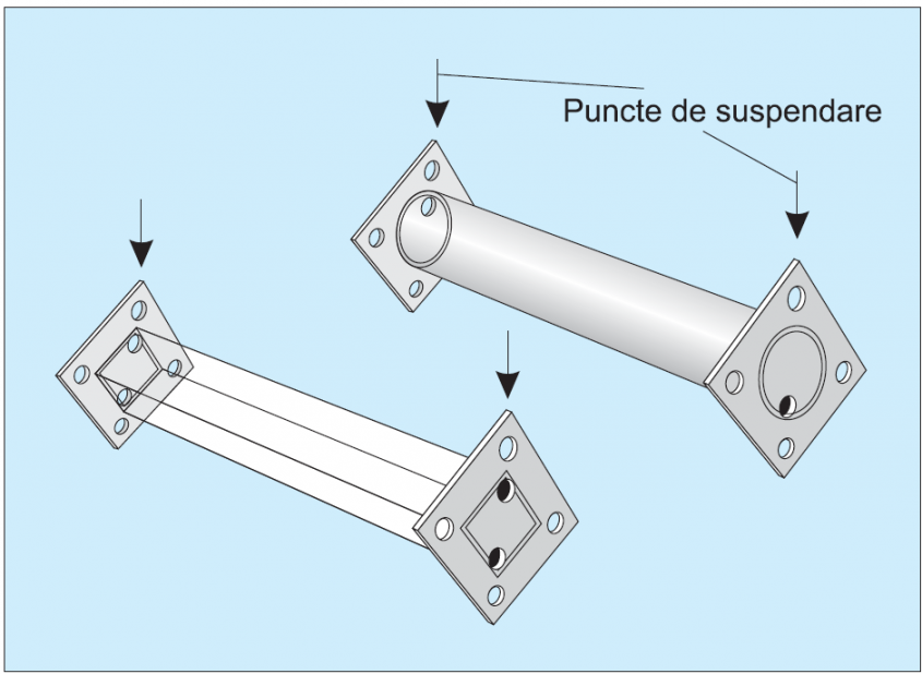 Fig. 4 Orificii de ventilare, umplere și suspendare