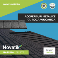 Țigle metalice cu acoperire de rocă vulcanică Novatik NATURA | SLATE 