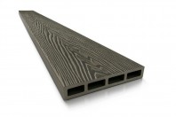 Placa Gard 3D Ambele Fete Textura Lemn WPC Gri Inchis Dimensiune 150x20mm Lungime 2m sau 4m