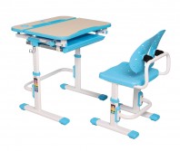 Set birou și scaun copii ergonomic reglabil în înălțime ErgoK REIA albastru