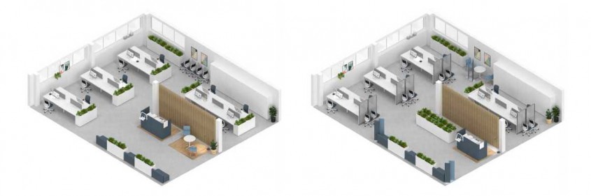 Soluții de (re)amenajare a spațiilor pentru birouri în contextul COVID-19