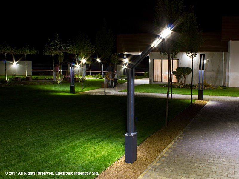 Iluminat led exterior gradina cu alee