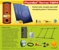 Pachet solar (kit) complet apa calda menajera pentru 7-8 persoane - ITechSol® Termo 78P4