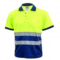 Tricou polo reflectorizant ROAD bumbac/poliester