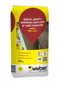 Adeziv flexibil pentru polistiren expandat si vata minerala - weber P50 max2