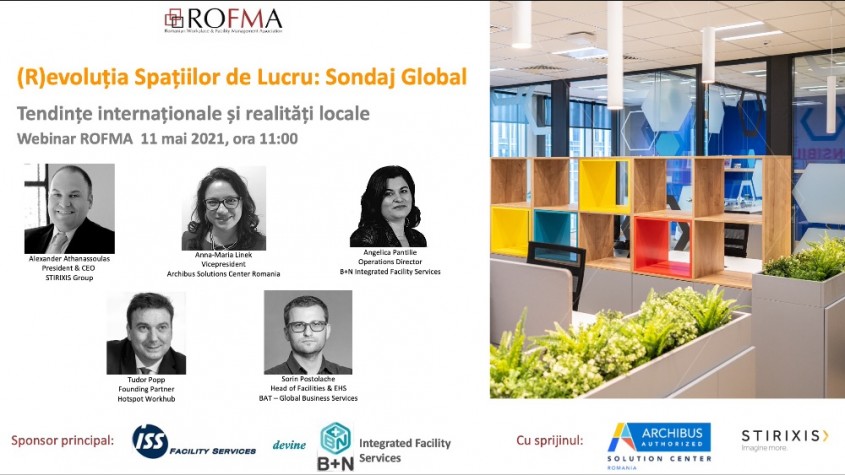 Webinar ROFMA: (R)evoluția Spațiilor de Lucru: Sondaj Global, 11 mai