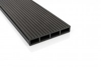 Placa gard tip scandura din WPC lemn compozit, 150&times;20.6mm, textura periata gri inchis, 23-511