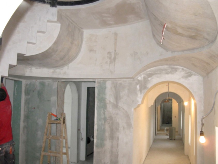Interiorul Casei Ilie Birt in timpul restaurarii  Brasov SAINT-GOBAIN RIGIPS