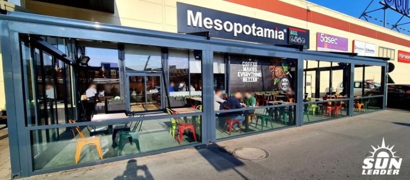 Lanțul de restaurante Mesopotamia și terasele cu pergole retractabile  