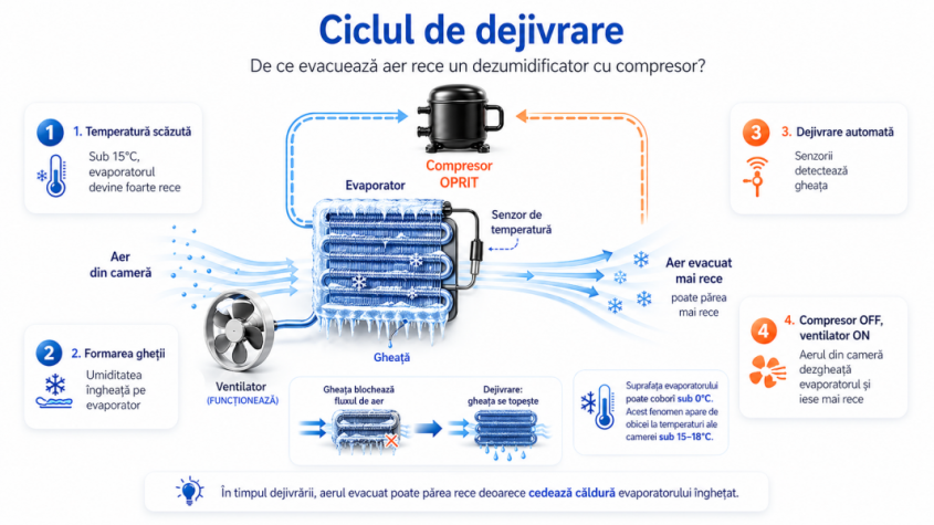 Dezumidificatorul &icirc;ncălzește sau răcește aerul? Tot ce trebuie să știi despre temperatura din cameră