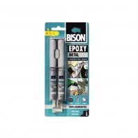 Adeziv bicomponent cu aspect metalic BISON Epoxy Metal, 2 x12ml - Cod: 400004