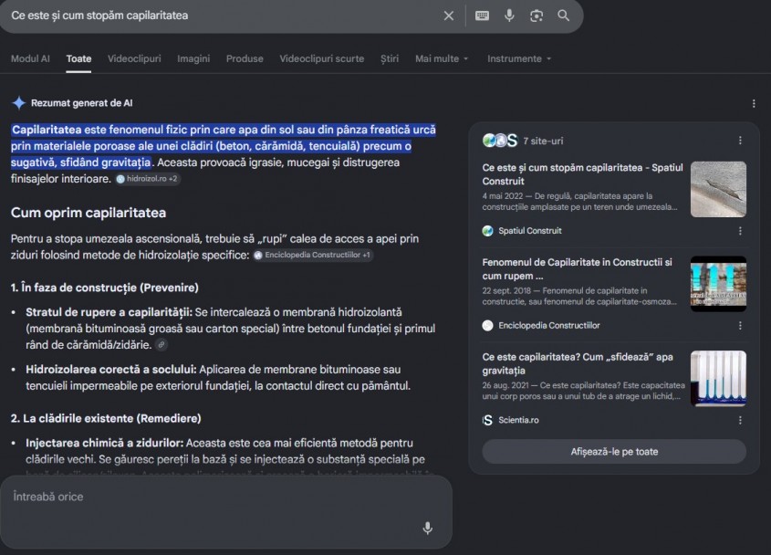 Cum utilizează Google AI Overview conținutul publicat în mediul editorial de construcții