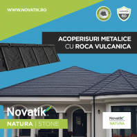 Țigle metalice cu acoperire de rocă vulcanică Novatik NATURA | STONE